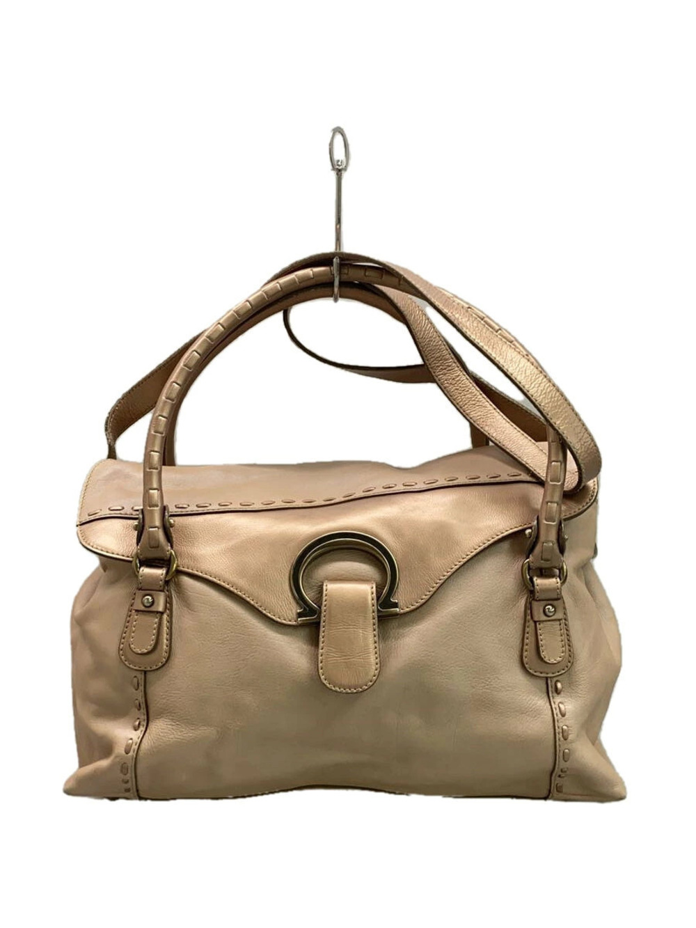 Salvatore Ferragamo Gancini Shoulder Bag Leather Pink